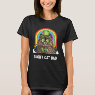 Lucky Persian Cat Dad St Patricks Day T-Shirt
