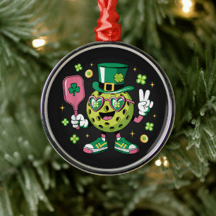 Lucky Pickleball Hat Irish Shamrock Metal Tree Decoration