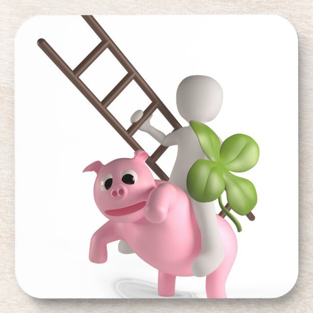 lucky pig coaster (Front)