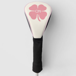 Lucky Pink Clover with Monogram Golf Head Cover
