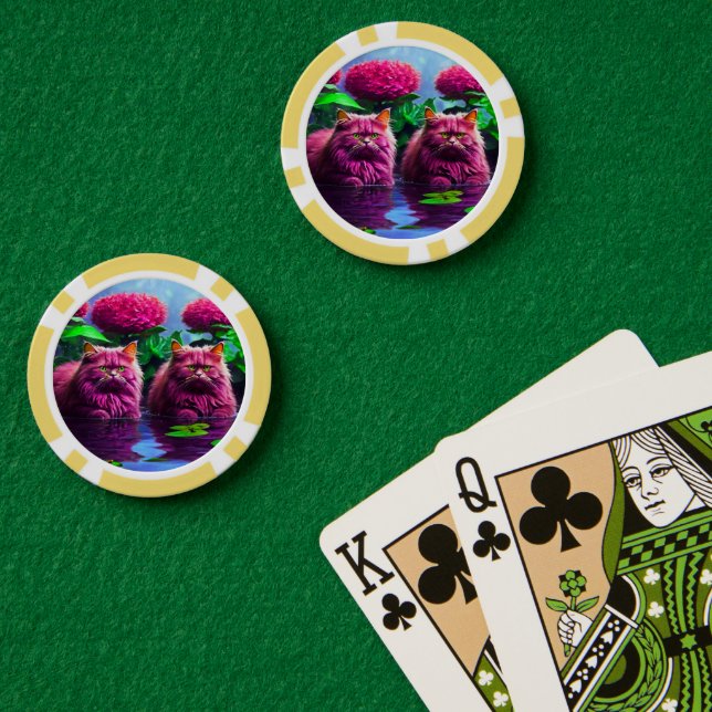Lucky Poker Chips for Cat Lovers (Poker Table (Double))