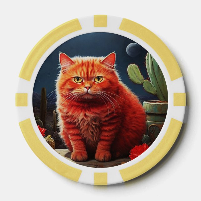 Lucky Poker Chips for Cat Lovers (Front)