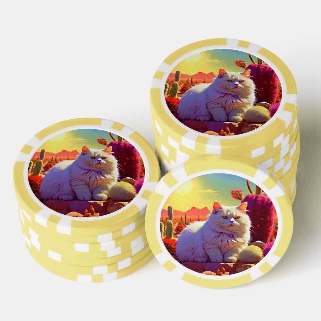 Lucky Poker Chips for Cat Lovers (Stack)