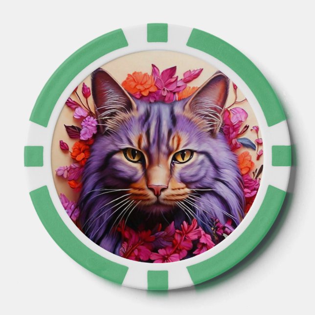 Lucky Poker Chips for Cat Lovers (Front)
