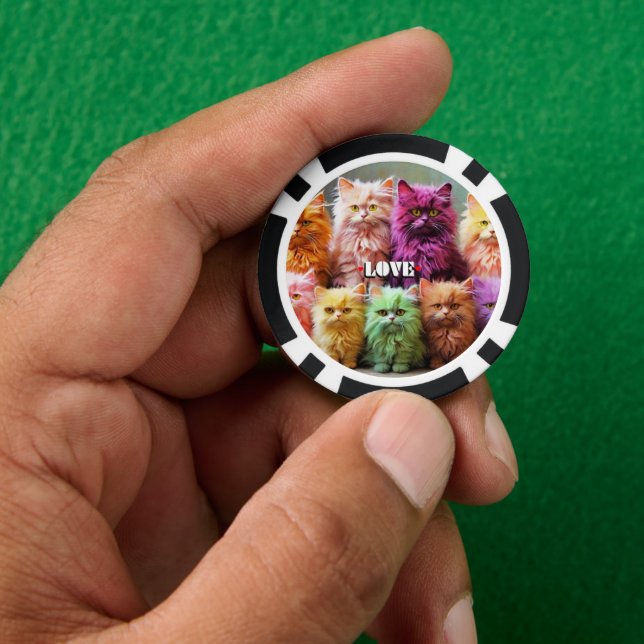 Lucky Poker Chips for Cat Lovers  (Hand)