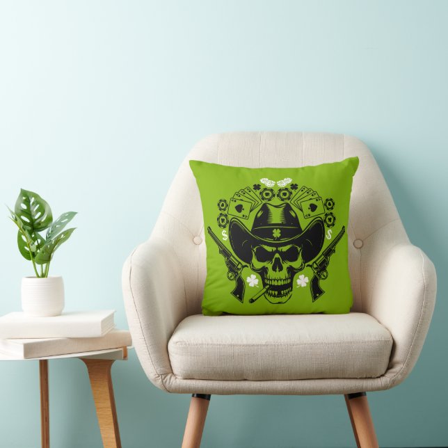 Lucky Poker Skull Cushion (Chair)