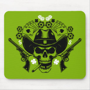 Lucky Poker Skull Mouse Mat