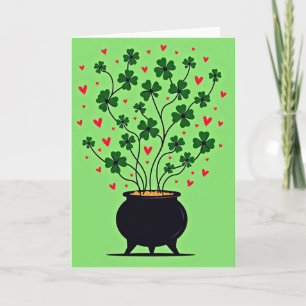 Lucky Pot Clover Heart Card
