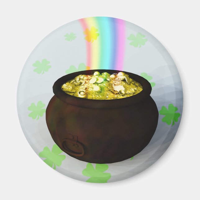 Lucky Pot of Gold Magnet (Front)