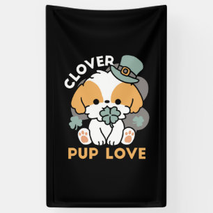 Lucky Pup with Clover – St. Patrick's Day Gift Banner