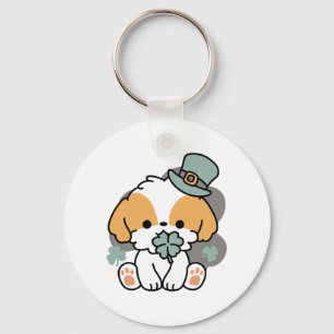 Lucky Pup with Clover – St. Patrick's Day Gift Key Ring