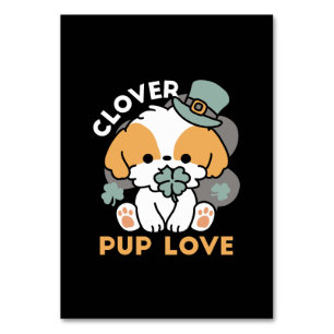 Lucky Pup with Clover – St. Patrick's Day Gift Table Number