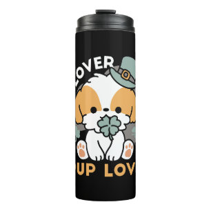 Lucky Pup with Clover – St. Patrick's Day Gift Thermal Tumbler