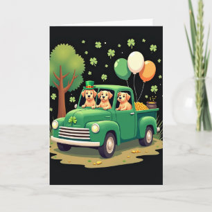 Lucky Puppy Truck St Patricks Card