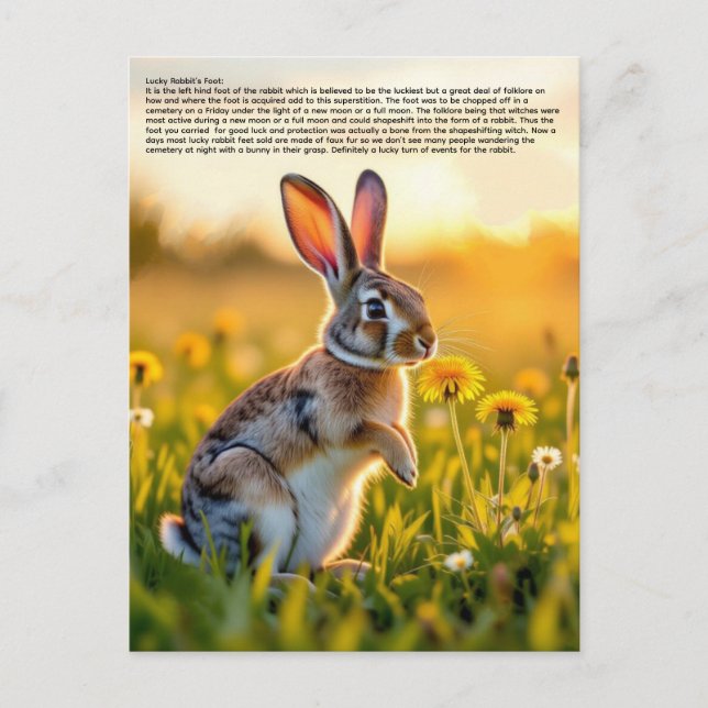 Lucky Rabbit Foot Postcard (Front)