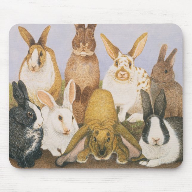 Lucky rabbits mouse mat (Front)
