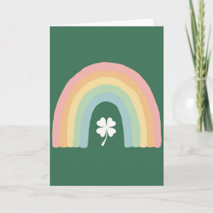 Lucky Rainbow Clover Day Card