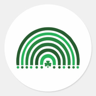 Lucky Rainbow Clover - St. Patrick’s Day Geometric Classic Round Sticker
