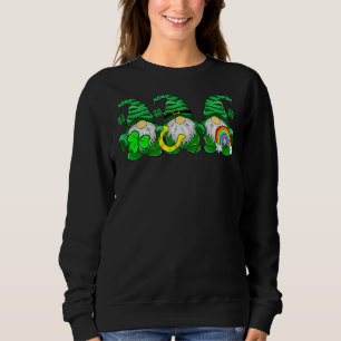 Lucky Rainbow Gnome Happy St Patrick's Day Kids Wo Sweatshirt