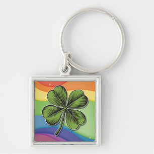 Lucky Rainbow Shamrock Key Ring