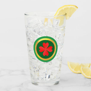 Lucky Red Four-leaf Clover Glass