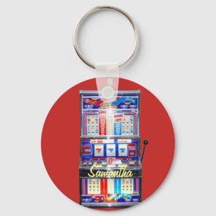 Lucky Red Slot Machine Jackpot Key Ring