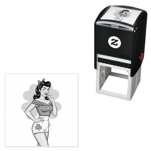 Lucky Retro Glam Self-inking Stamp (In Situ)