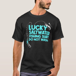 Lucky Saltwater Fishing Design Angler And Fisherma T-Shirt