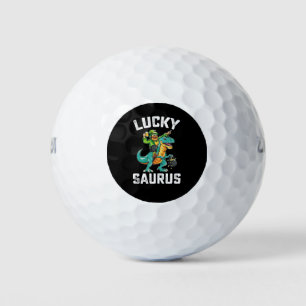 Lucky Saurus Dinosaur T Rex St Patrick's Day Golf Balls
