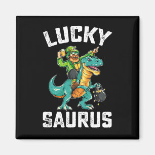 Lucky Saurus Dinosaur T Rex St Patrick's Day Magnet