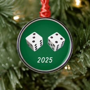 Lucky Seven Dice Roll Metal Tree Decoration
