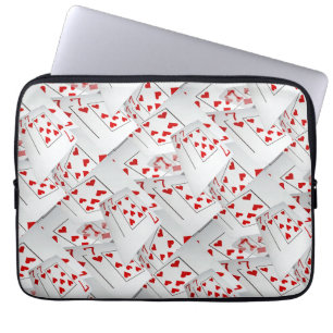 Lucky Sevens Diamonds And Hearts Poker Cards, Laptop Sleeve