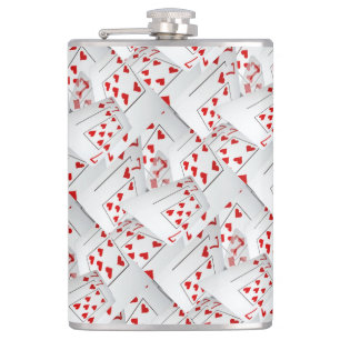 Lucky Sevens Poker Cards,  Hip Flask