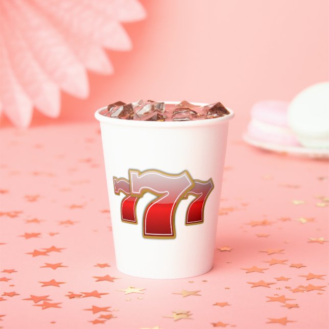 Lucky Sevens - Slot Machine Jackpot Paper Cups (Insitu)