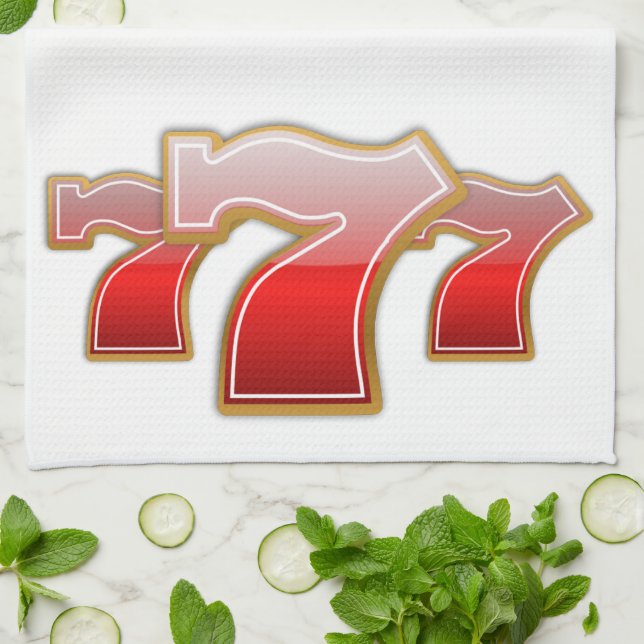 Lucky Sevens - Slot Machine Jackpot Tea Towel (Folded)