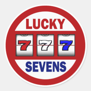 Lucky Sevens Slots Classic Round Sticker