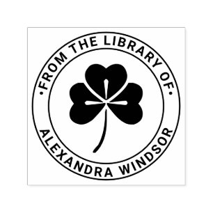 Lucky Shamrock #4 Library Book Name Self-inking Stamp