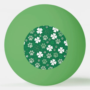 Lucky Shamrock and Paw Print Ping Pong Ball