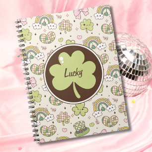 Lucky Shamrock and Rainbows St. Patrick's Day  Notebook