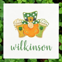 Lucky Shamrock Beers Leprechaun St Patrick's Name