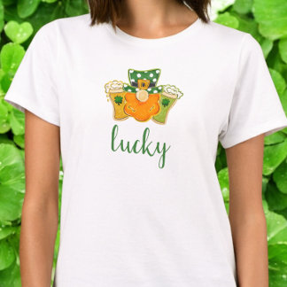 Lucky Shamrock Beers Leprechaun St Patrick's Party T-Shirt
