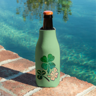 Lucky Shamrock Clover Happy St. Patrick`s day   Bottle Cooler