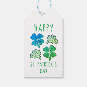 Lucky Shamrock Clover Happy St. Patrick`s day  Gift Tags