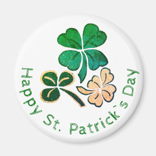 Lucky Shamrock Clover Happy St. Patrick`s day Magnet