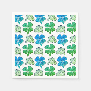 Lucky Shamrock Clover Pattern St. Patrick`s day Napkin