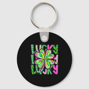 Lucky shamrock coquette bow st patricks day women key ring