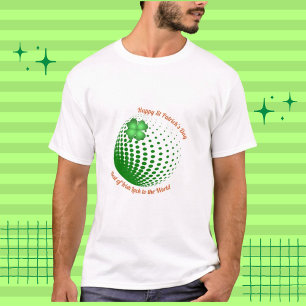 Lucky Shamrock Custom Typography Graphic Green T-Shirt