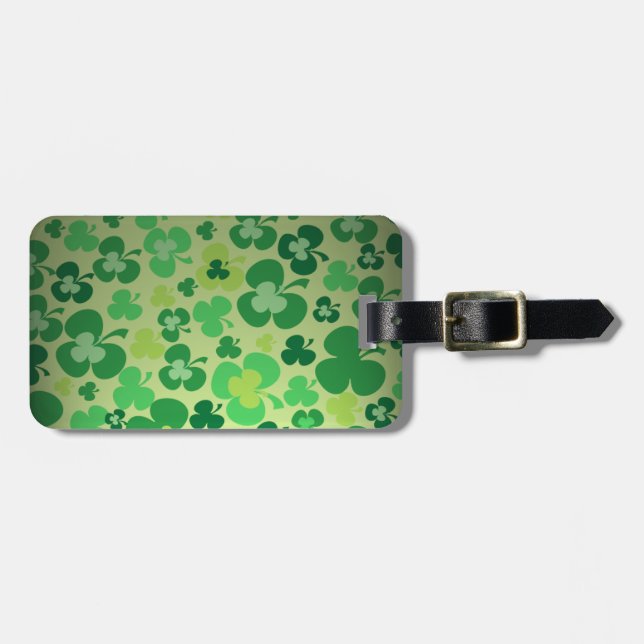 Lucky Shamrock Explosion Travel Tag (Front Horizontal)
