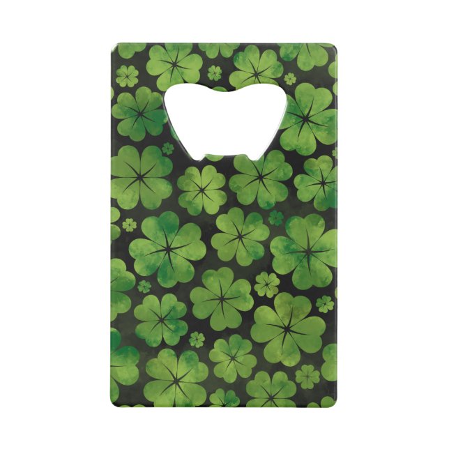 Lucky Shamrock Four-leaf Clover Pattern Watercolor (Front)