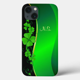 Lucky Shamrock gold  faux glitter wave iPhone 13 Case